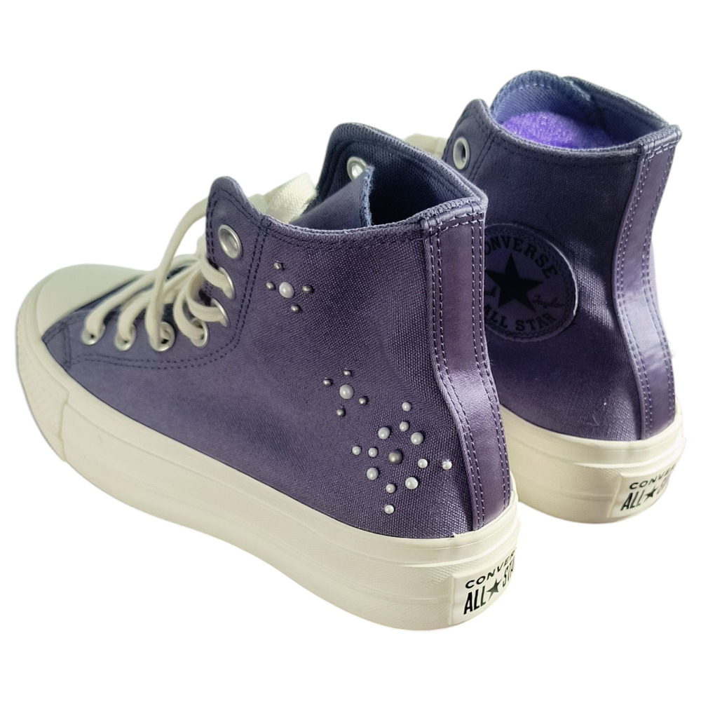 Converse Chuck Taylor All Star Lift Platform Sneakers Wmn's Sz 6.5 Purple Beaded - Picture 5 of 16
